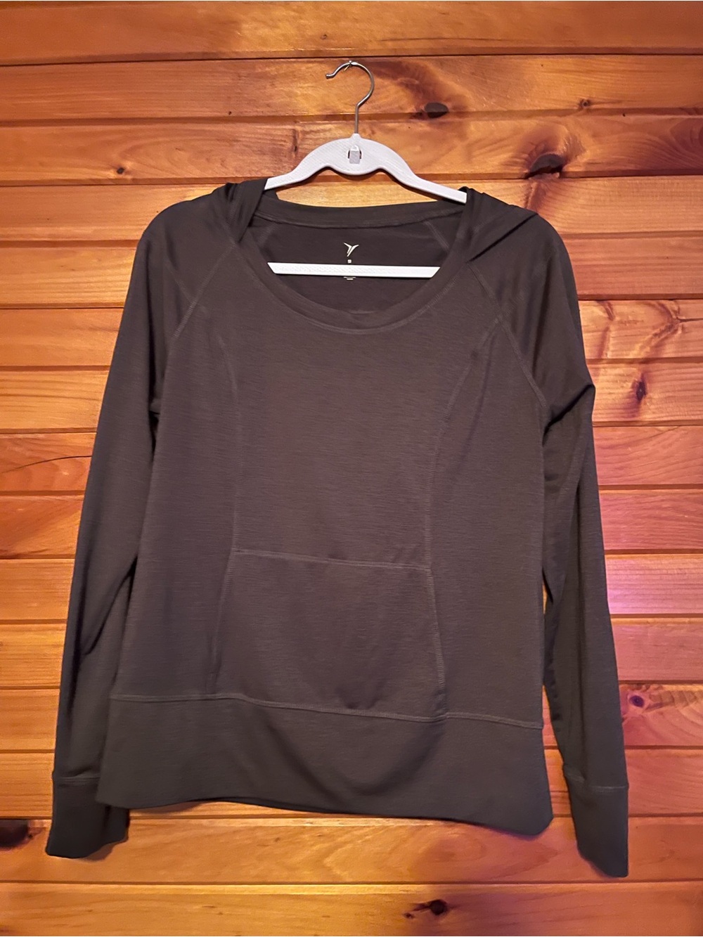 Women's Lightweight Grey Hooded Pullover Sweatshirt